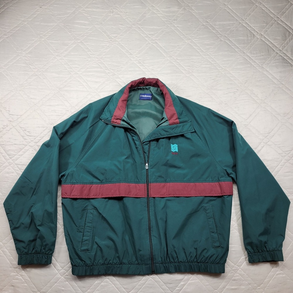 Holloway vintage green wind breaker from Stone paper mill size L‎